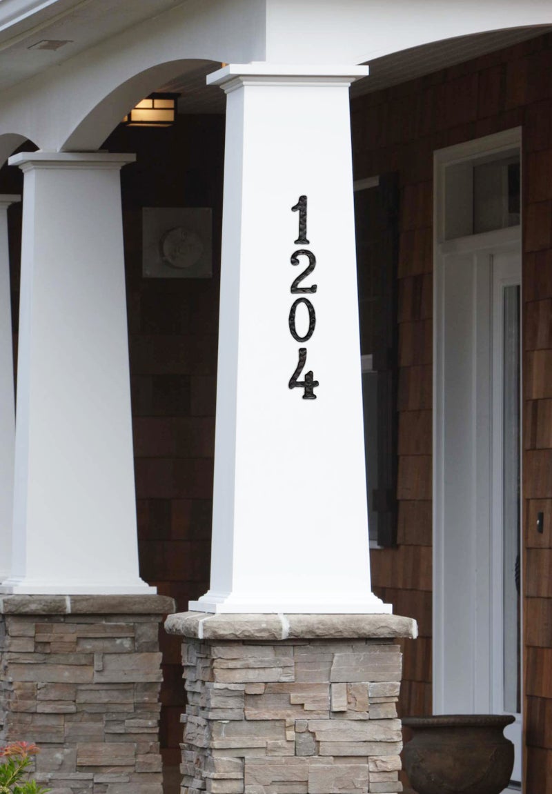NACH House Numbers for Outside, 5.5 inch Black Address Numbers for House - Number 0 - Rustic Numbers for Outside with Mounting Hardware - Image 5